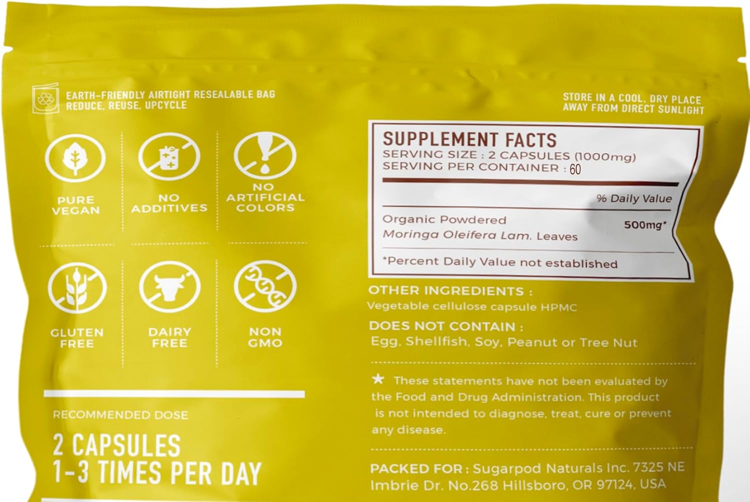 Organic Moringa Capsules for Breastfeeding Moms - 120 Capsules - Premium Postnatal Vitamins - Boost Milk Supply - Postpartum Vitamins