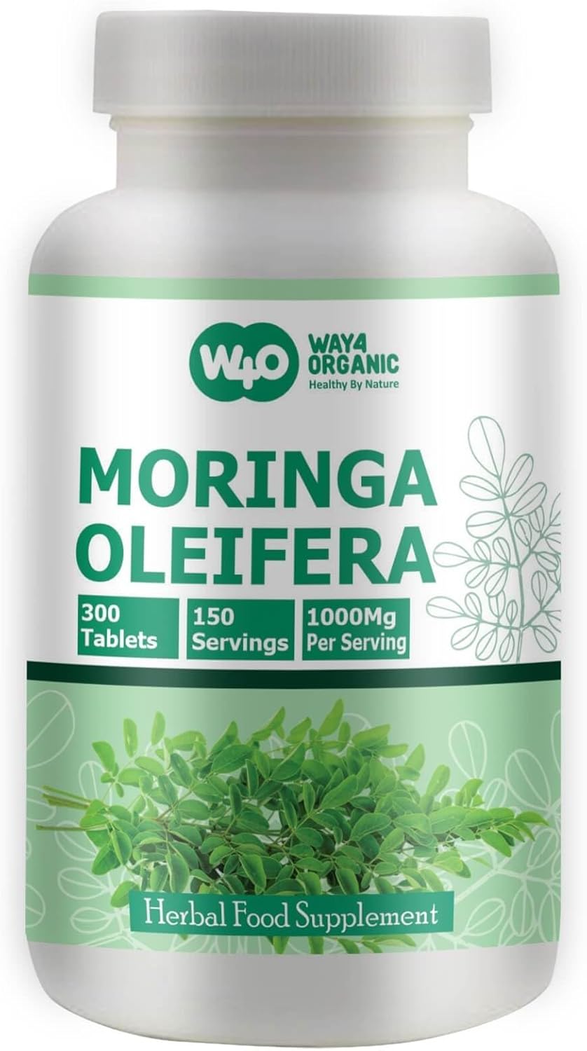 Organic Moringa Leaf Powder Capsules - 300 Pills, 150 Servings, 1000mg - 1 Pack