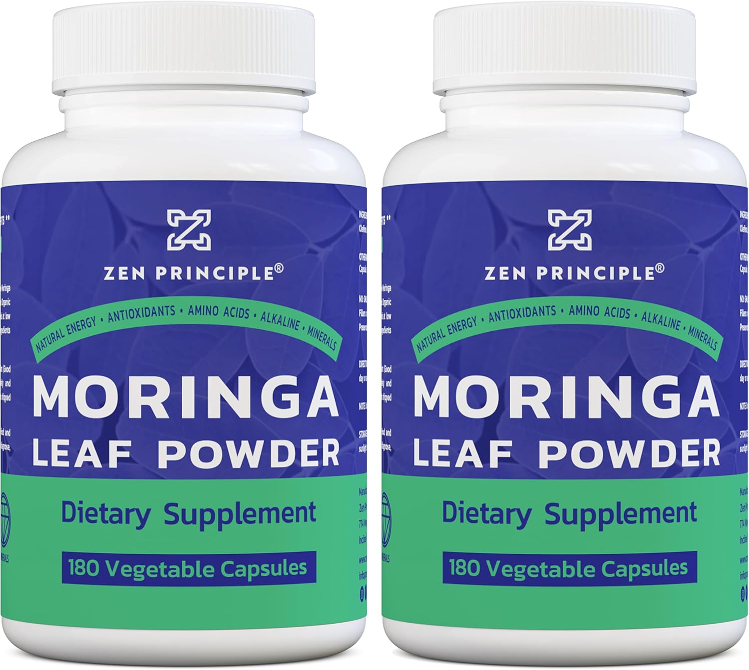 Organic Moringa Oleifera Capsules - Ultra-Premium Superfood for Natural Energy Boost and Multi-Vitamin Support - Vegan, Non-GMO, Gluten-Free - 360 Count