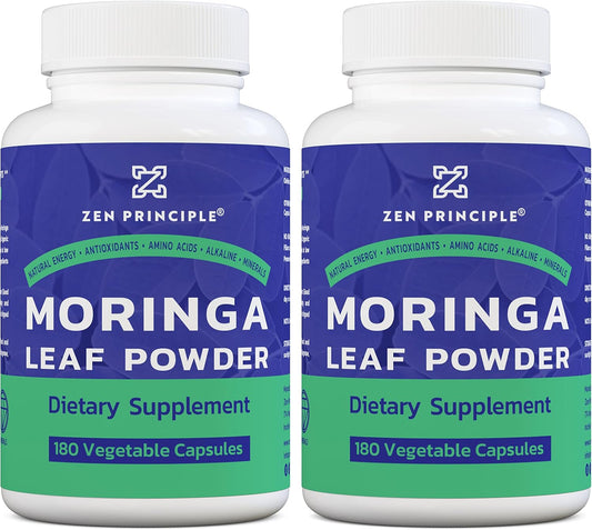 Organic Moringa Oleifera Capsules - Ultra-Premium Superfood for Natural Energy Boost and Multi-Vitamin Support - Vegan, Non-GMO, Gluten-Free - 360 Count