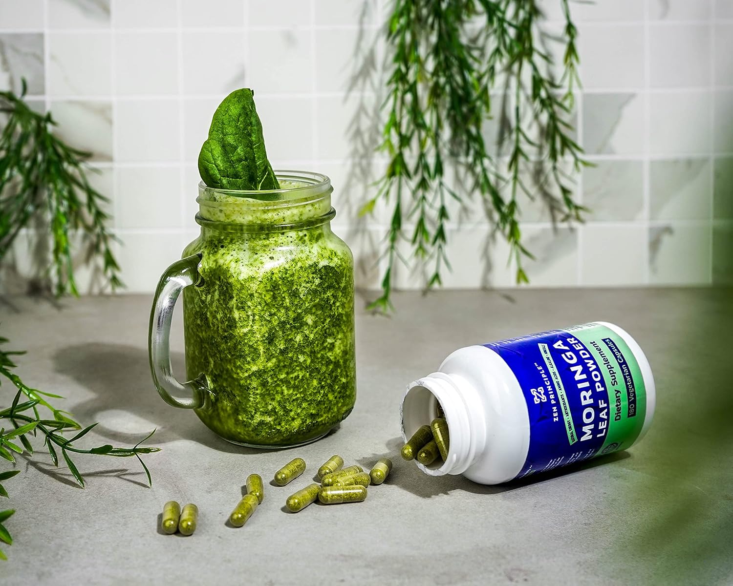 Organic Moringa Oleifera Capsules - Ultra-Premium Superfood for Natural Energy Boost and Multi-Vitamin Support - Vegan, Non-GMO, Gluten-Free - 360 Count