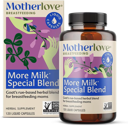 Organic Motherlove More Milk Special Blend Capsules - Lactation Supplement with Goat's Rue for Breast Milk Supply - Non-GMO, Vegan, Soy-Free - 120 Capsules