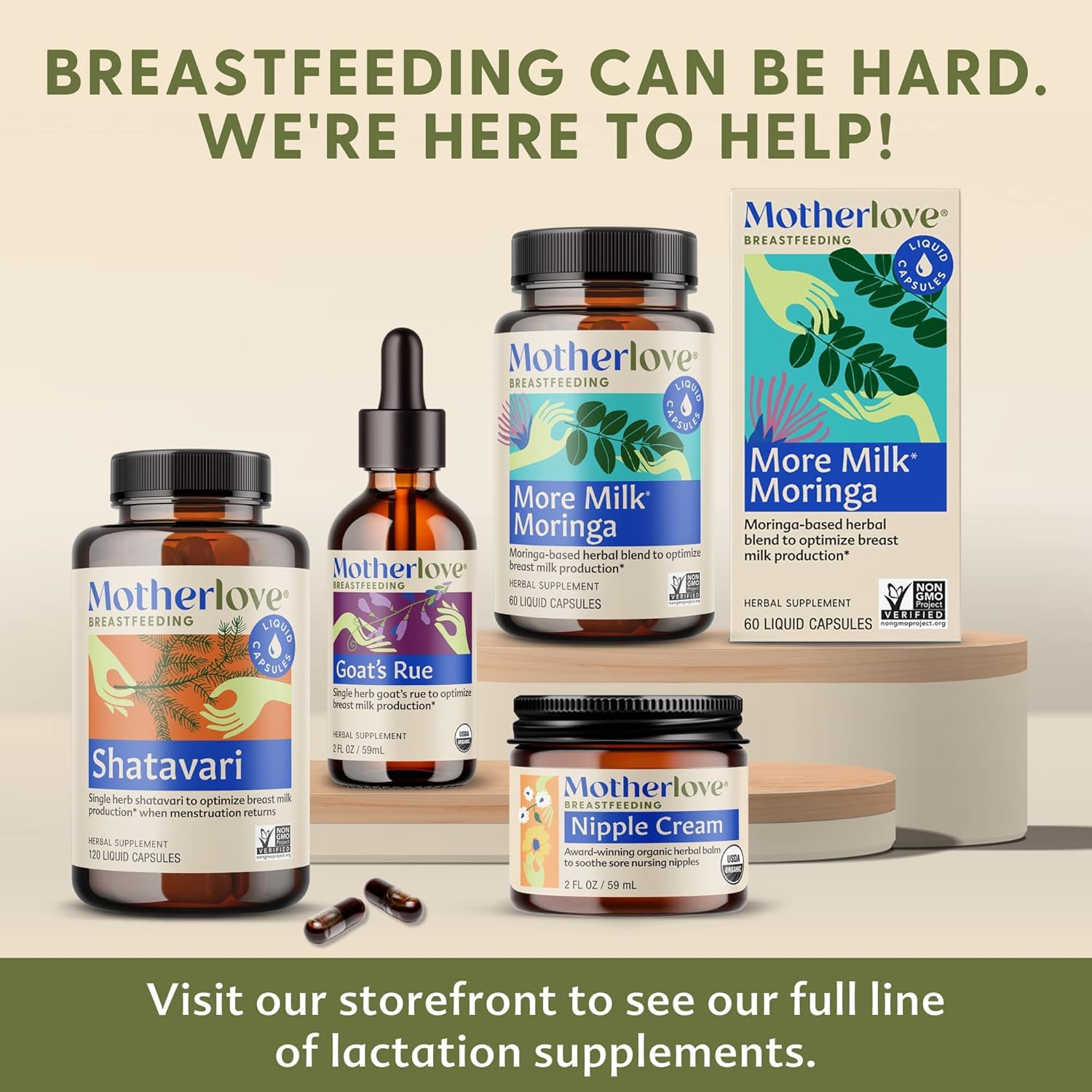 Organic Motherlove More Milk Special Blend Capsules - Lactation Supplement with Goat's Rue for Breast Milk Supply - Non-GMO, Vegan, Soy-Free - 120 Capsules