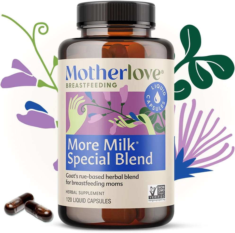 Organic Motherlove More Milk Special Blend Capsules - Lactation Supplement with Goat's Rue for Breast Milk Supply - Non-GMO, Vegan, Soy-Free - 120 Capsules