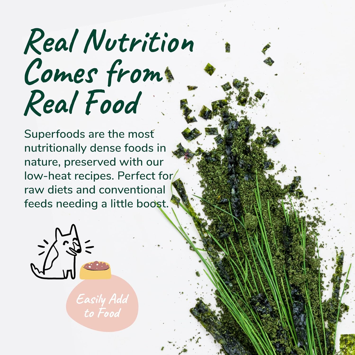 Organic Multivitamin for Dogs & Cats - Skin & Coat Vitamins - Natural Formula with Wheatgrass, Kelp, Flax Seed, Seaweed, Coconut - 4 oz - USA Made
