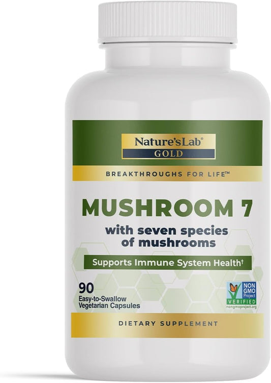 Organic Mushroom 7 Blend Capsules - Supports Immune System, Cell Function, and Endurance - 90ct