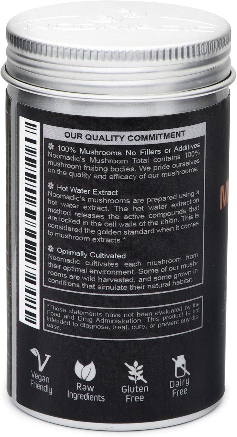 Organic Mushroom Complex Capsules - Lions Mane, Turkey Tail, Chaga, Reishi, Cordyceps - 30% Beta Glucans - 60 Count, 500mg