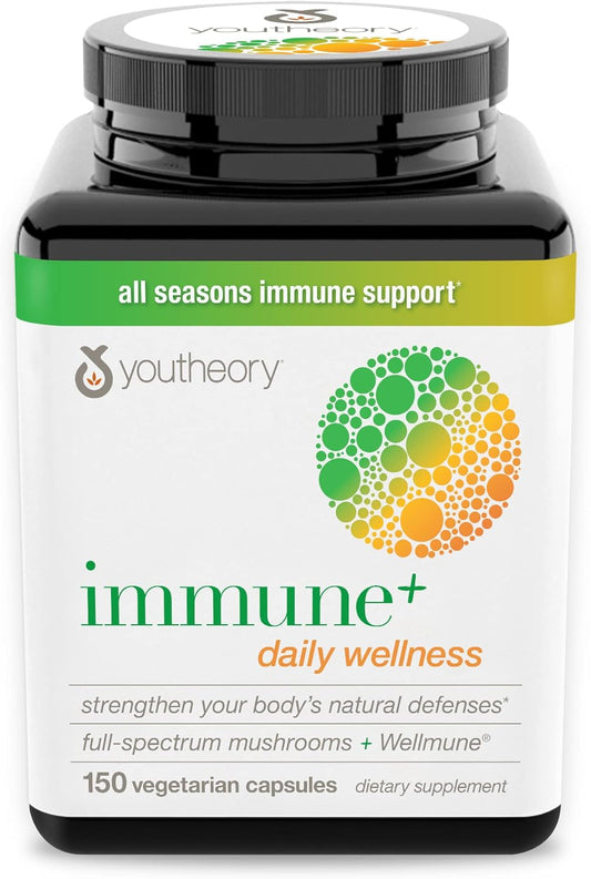 Organic Mushroom Immune Support Capsules with Beta Glucan, Vitamin C, D3, and Zinc - 150 Vegetarian Capsules