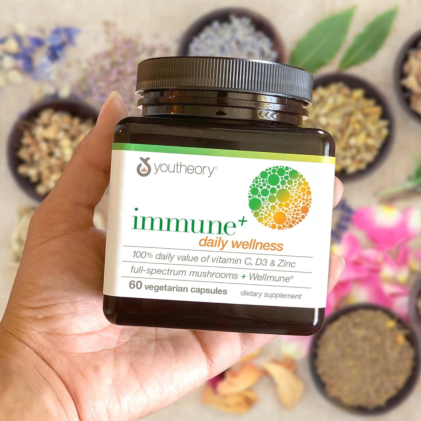 Organic Mushroom Immune Support Capsules with Beta Glucan, Vitamin C, D3, and Zinc - 150 Vegetarian Capsules
