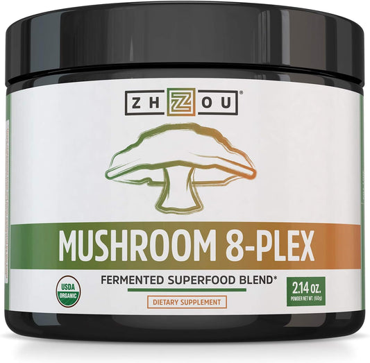 Organic Mushroom Powder Blend for Cognitive, Immune Health & Energy - Lions Mane, Reishi & Turkey Tail - 30 Servings - 2.14 Oz