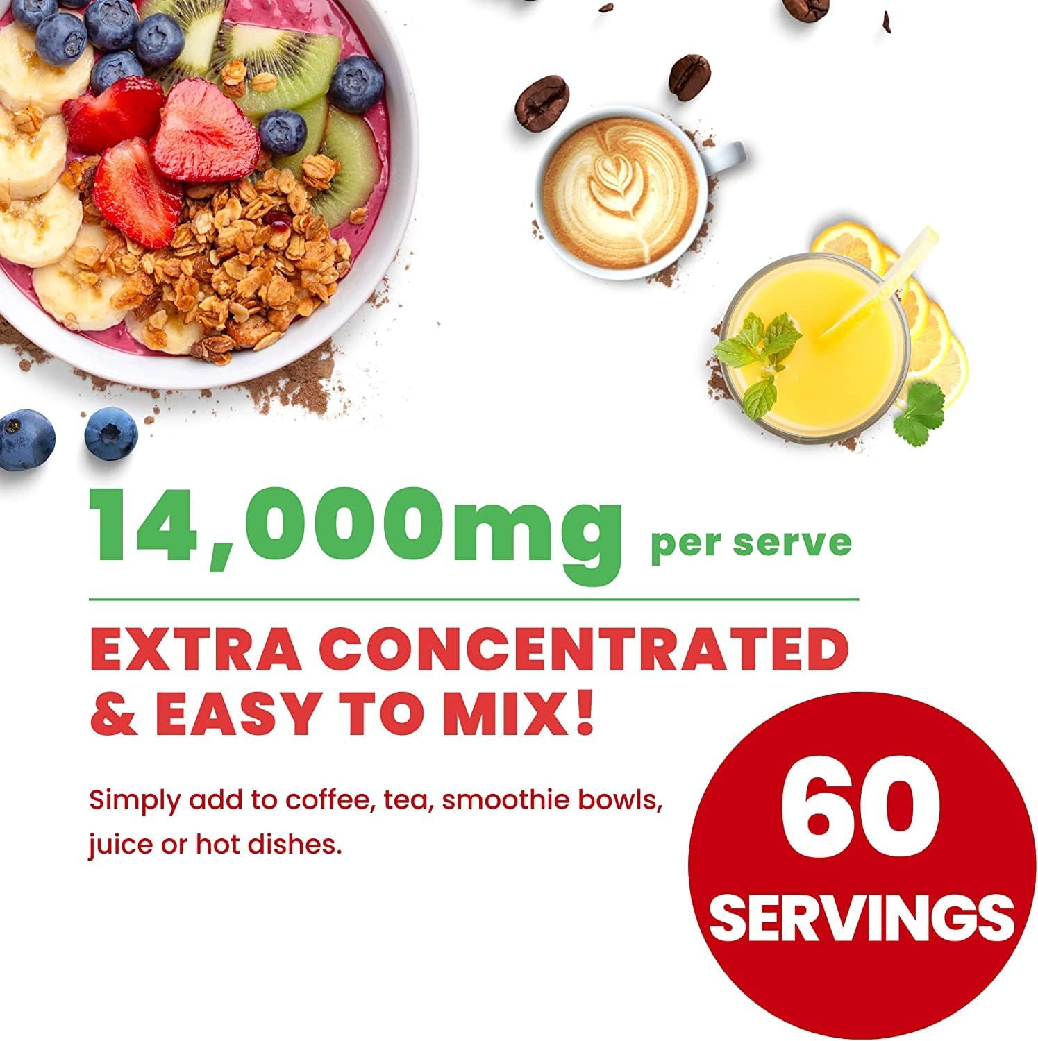 Organic Mushroom Superfood Powder Extract - Immunity Booster with Reishi, Chaga, Cordyceps, Shiitake, Lions Mane, Turkey Tail - 100% Pure USDA Certified - 60g