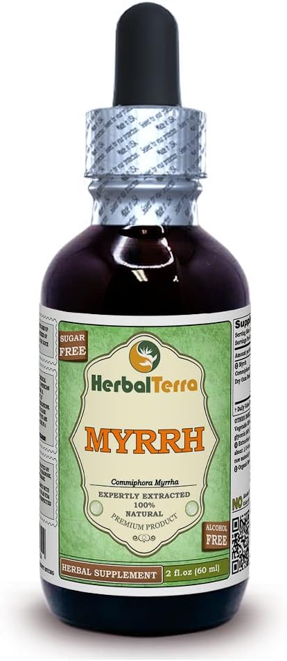 Organic Myrrh Glycerite Liquid Extract - Alcohol-Free 2 oz by Herbal Terra LLC