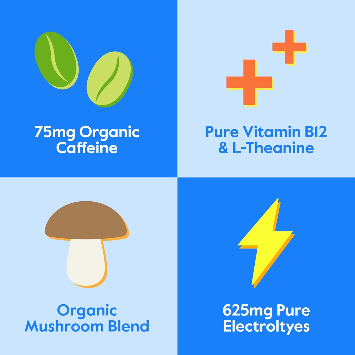 Organic Nectar Energy Booster Powder Packets - Caffeine, B12, Electrolytes - Sugar Free, Zero Calorie - Healthy Hydration & Energy Supplement