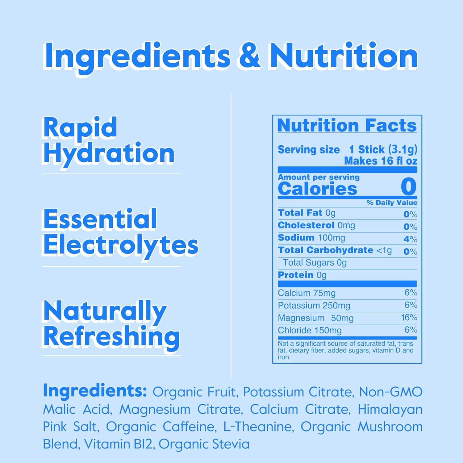 Organic Nectar Energy Booster with Caffeine, B12, and Electrolytes - Sugar-Free & Zero Calorie Berry Powder Packets - Healthy Coffee & Energy Drink Alternative - Hydration & Energy Supplement