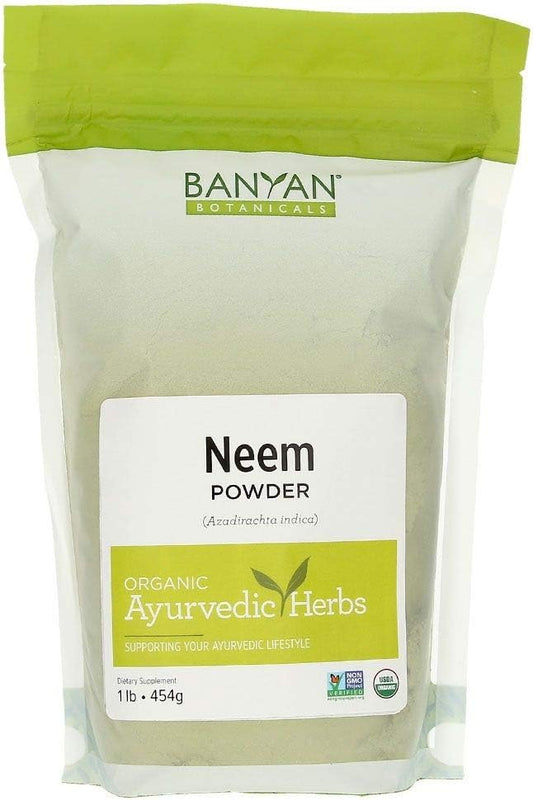 Organic Neem Powder - Purifying Ayurvedic Herb for Healthy Skin & Blood - 1 lb. - Non-GMO Vegan - Fair Trade