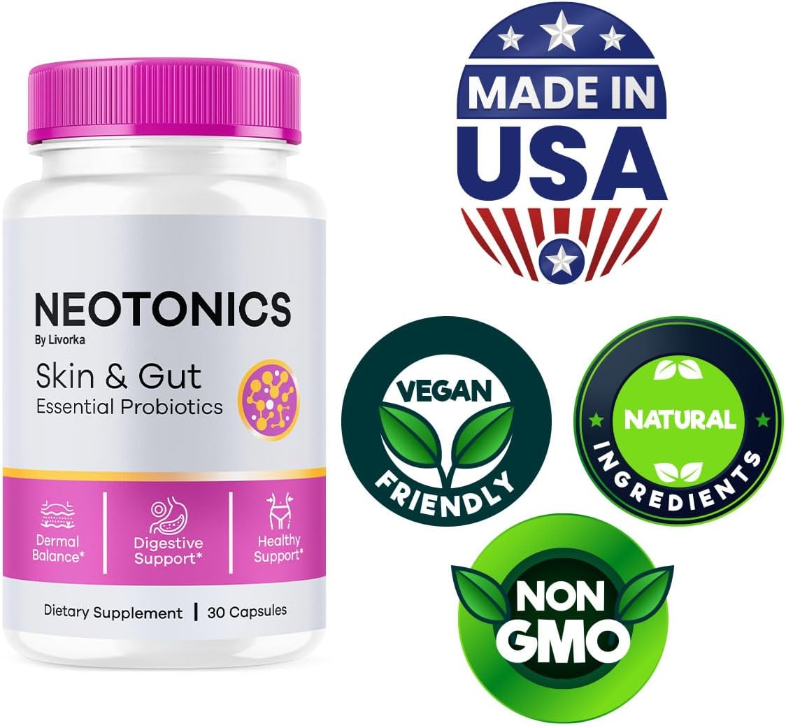 Organic Neotonics Skin & Gut Essential Probiotics - 3 Month Supply - 90 Capsules - Reviews & Care