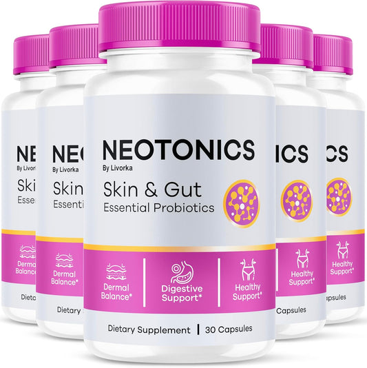 Organic Neotonics Skin & Gut Probiotics Capsules - 5 Month Supply