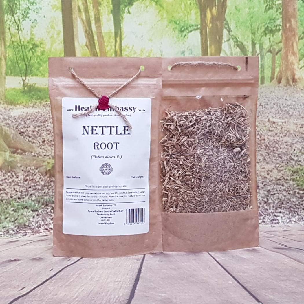 Organic Nettle Root Powder - Health Embassy - Pure and Natural Herbal Supplement (50g)