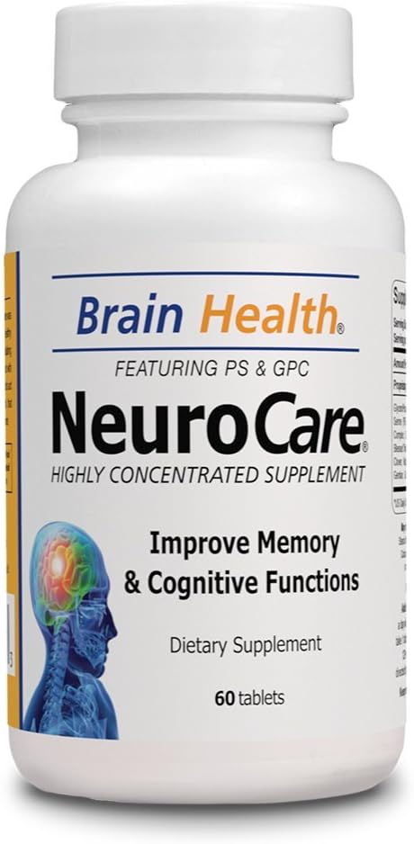 Organic Neuro Care Nootropic Brain Health Supplement for Memory, Focus & Clarity - Natural Dietary Supplement with Vitamins - 60 Tablets