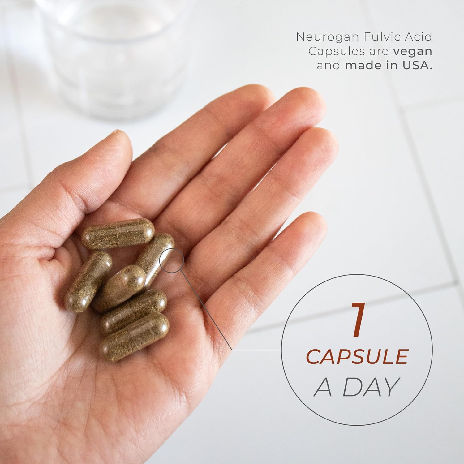 Organic Neurogan Fulvic Acid Capsules for Digestive & Immune Support | Boost Cellular Energy & Brain Function | Natural Mineral Complex from Shilajit | 500mg - 60 Count