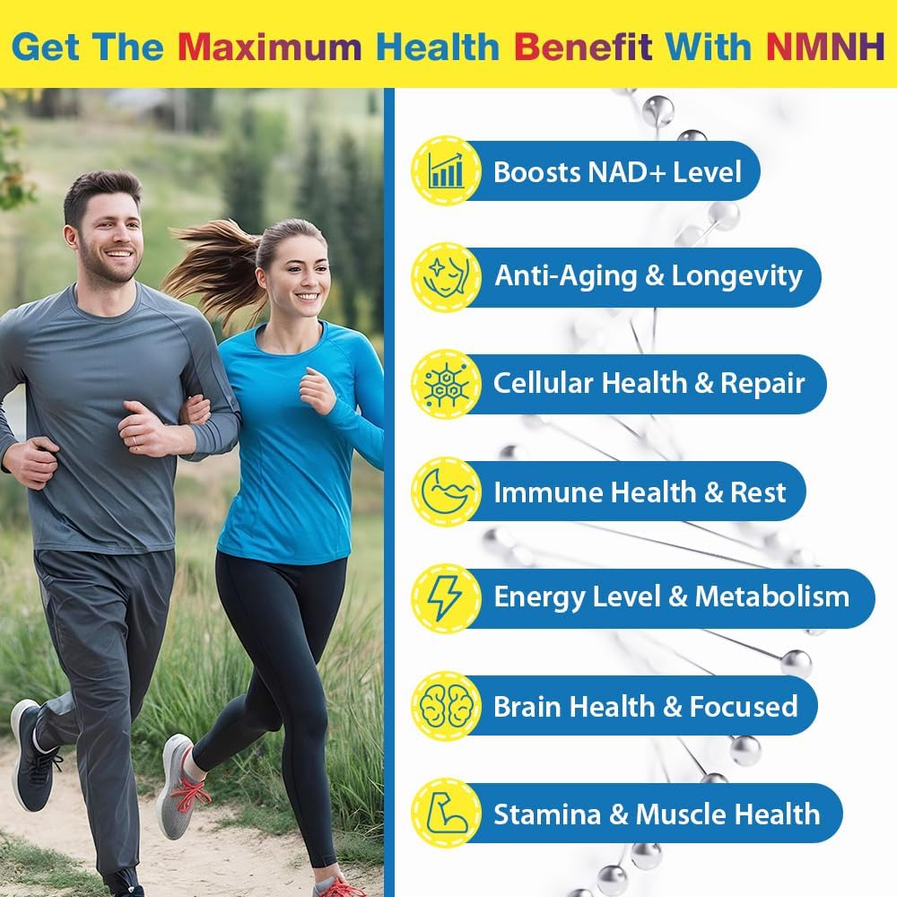 Organic NMNH NAD Supplement 500mg for Anti-Aging & Energy - Boost NAD+ Levels for Men & Women, Immune Support, Focus - 780 Capsules