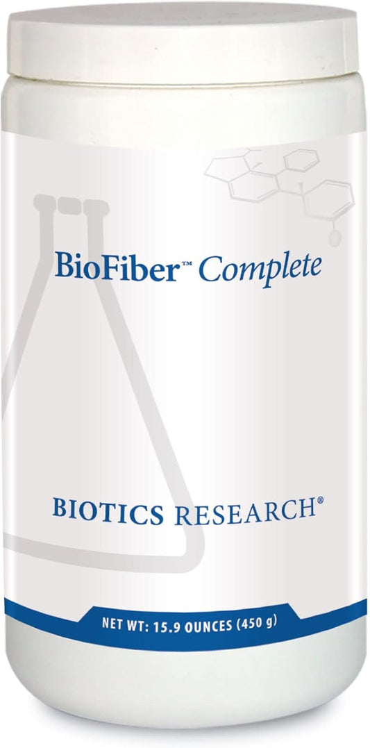 Organic & Non-GMO BioFiber Complete Powder with 10 Whole Food Fibers - 5g Fiber Per Serving, Prebiotic Gut Support - 15.9 Oz