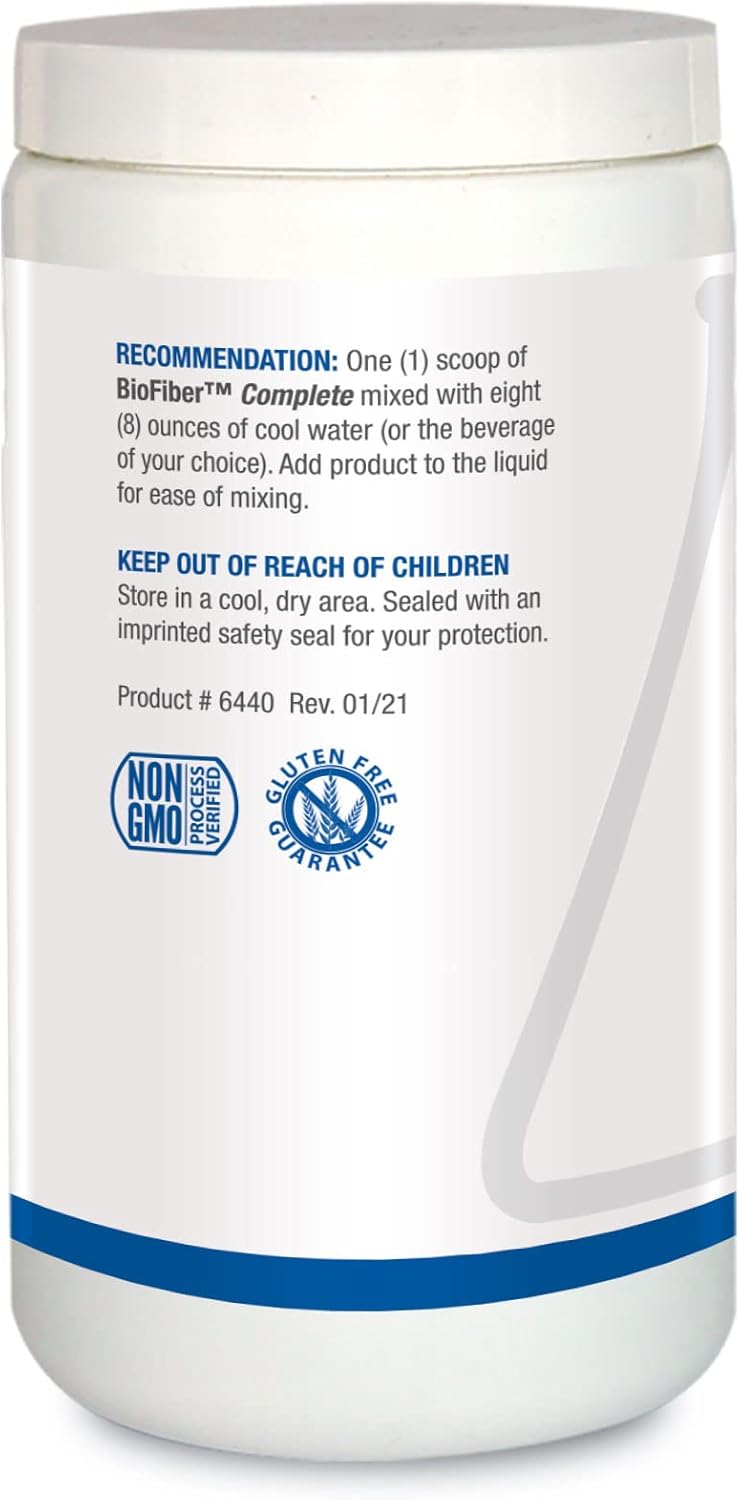 Organic & Non-GMO BioFiber Complete Powder with 10 Whole Food Fibers - 5g Fiber Per Serving, Prebiotic Gut Support - 15.9 Oz