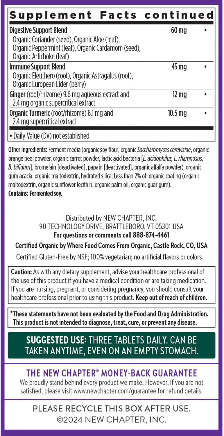 Organic Non-GMO Women's Multivitamin 40+ with Whole-Food B Vitamins + D3, 96 Count
