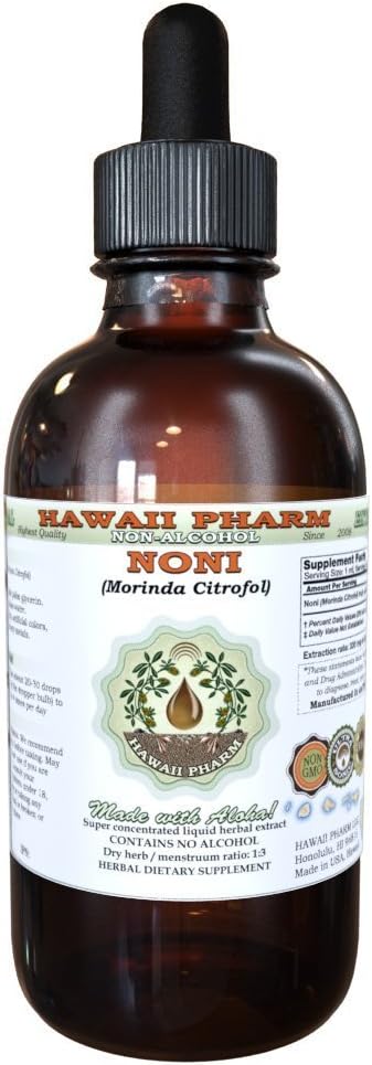 Organic Noni Alcohol-Free Liquid Extract Glycerite Herbal Supplement - 2 fl.oz USA Made