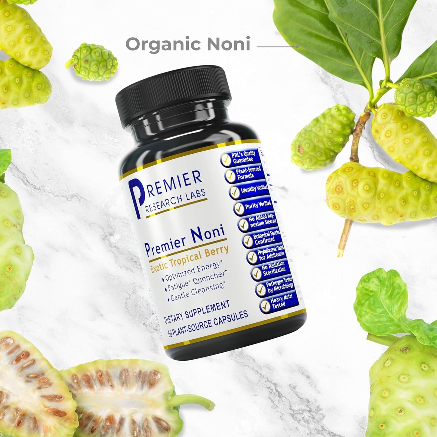 Organic Noni Capsules - Noni Fruit Powder Pills for Gut Health & Energy Support