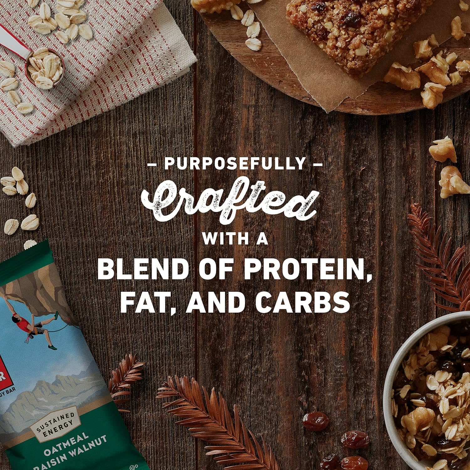 Organic Oatmeal Raisin Walnut Energy Bars - Plant Based & Vegetarian - Kosher - 2.4 oz Protein Bars (12 pack)