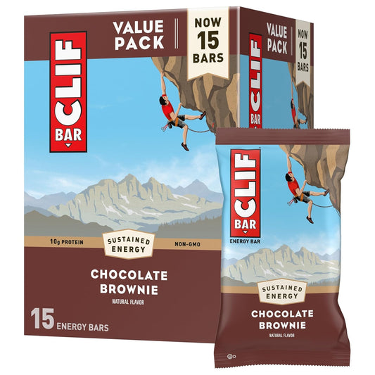Organic Oats Chocolate Brownie Energy Bars - Non-GMO Plant Based Protein (15 Pack)