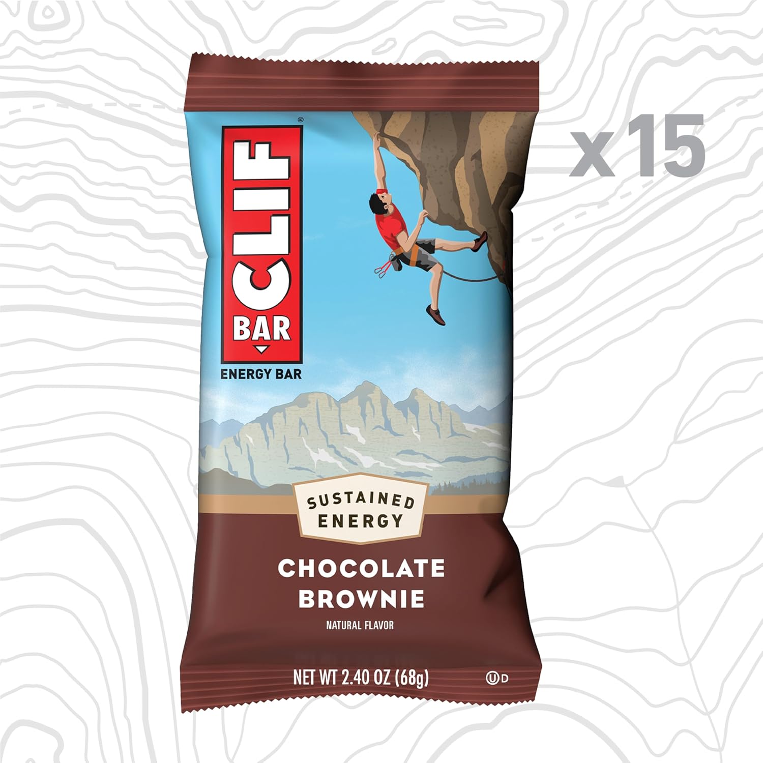 Organic Oats Chocolate Brownie Energy Bars - Non-GMO Plant Based Protein (15 Pack)