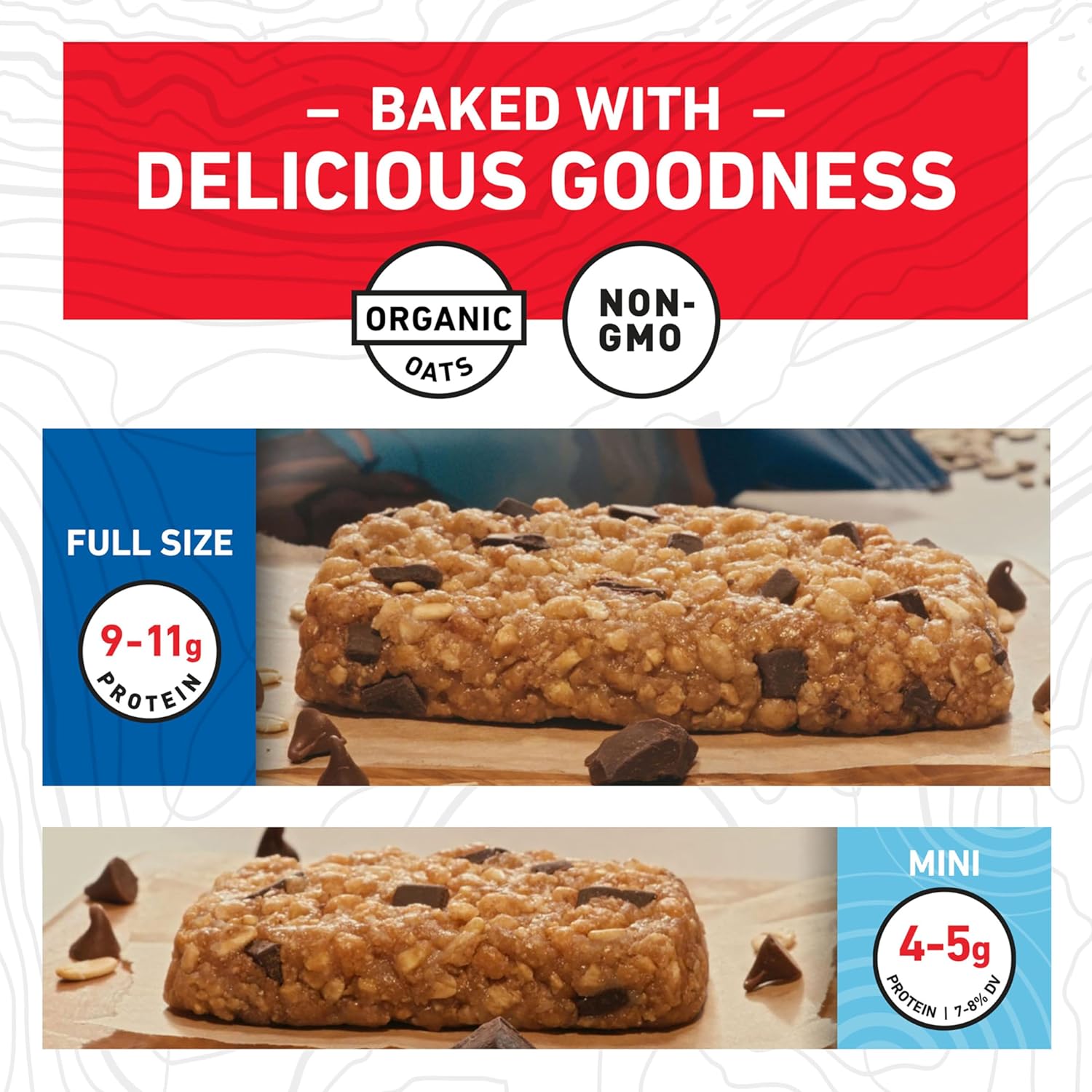 Organic Oats Chocolate Chip CLIF BAR Energy Bars - Full Size and Mini - Plant Based Non-GMO - 20 Count - 2.4 oz. and 0.99 oz.