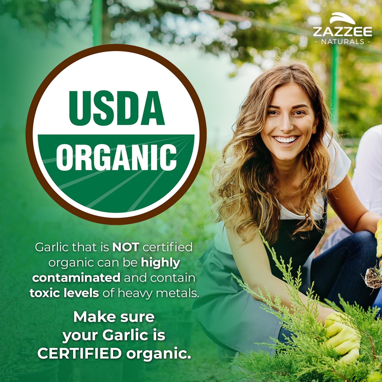 Organic Odorless Garlic Extract Capsules - 5000mg Strength, 100 Vegan Capsules, 3 Month Supply - Non-GMO, Vegetarian, Made in USA
