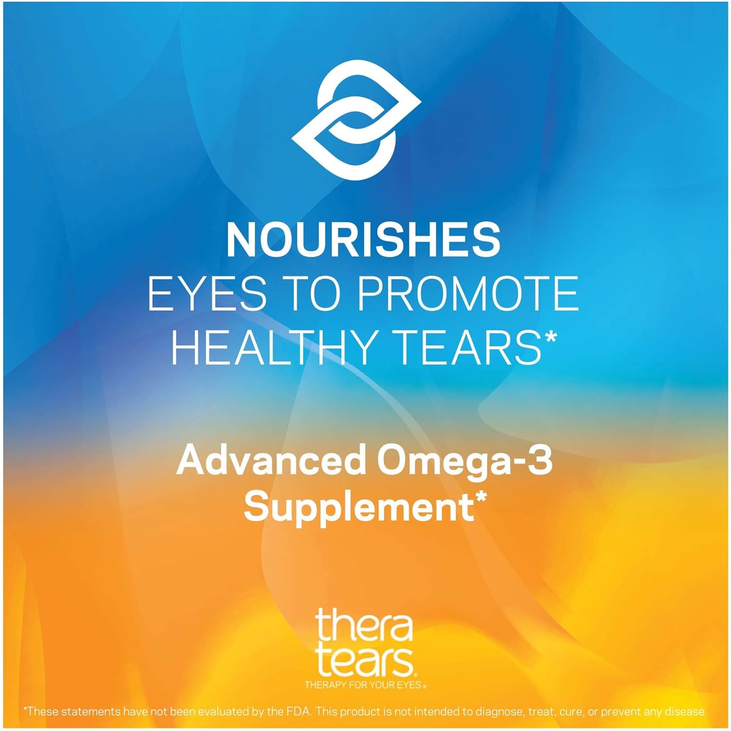 Organic Omega 3 Eye Supplement with Vitamin E, 180 Count & Dry Eye Therapy Drops - 1.0 Fl Oz