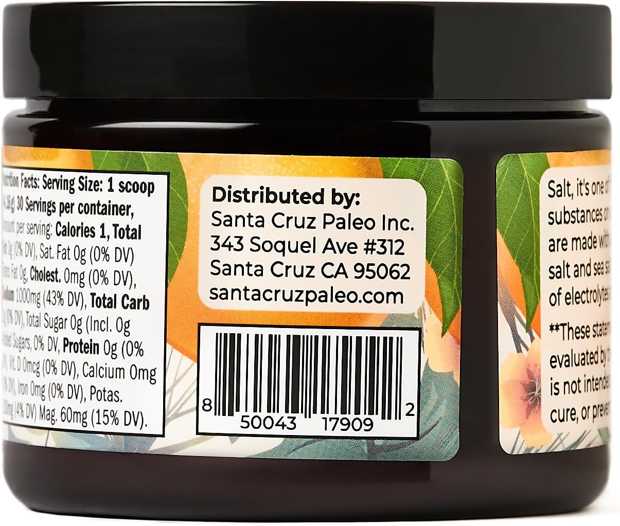 Organic Orange Electrolyte Powder with Himalayan Salt, Magnesium, Potassium - Sugar-Free, 30 Servings