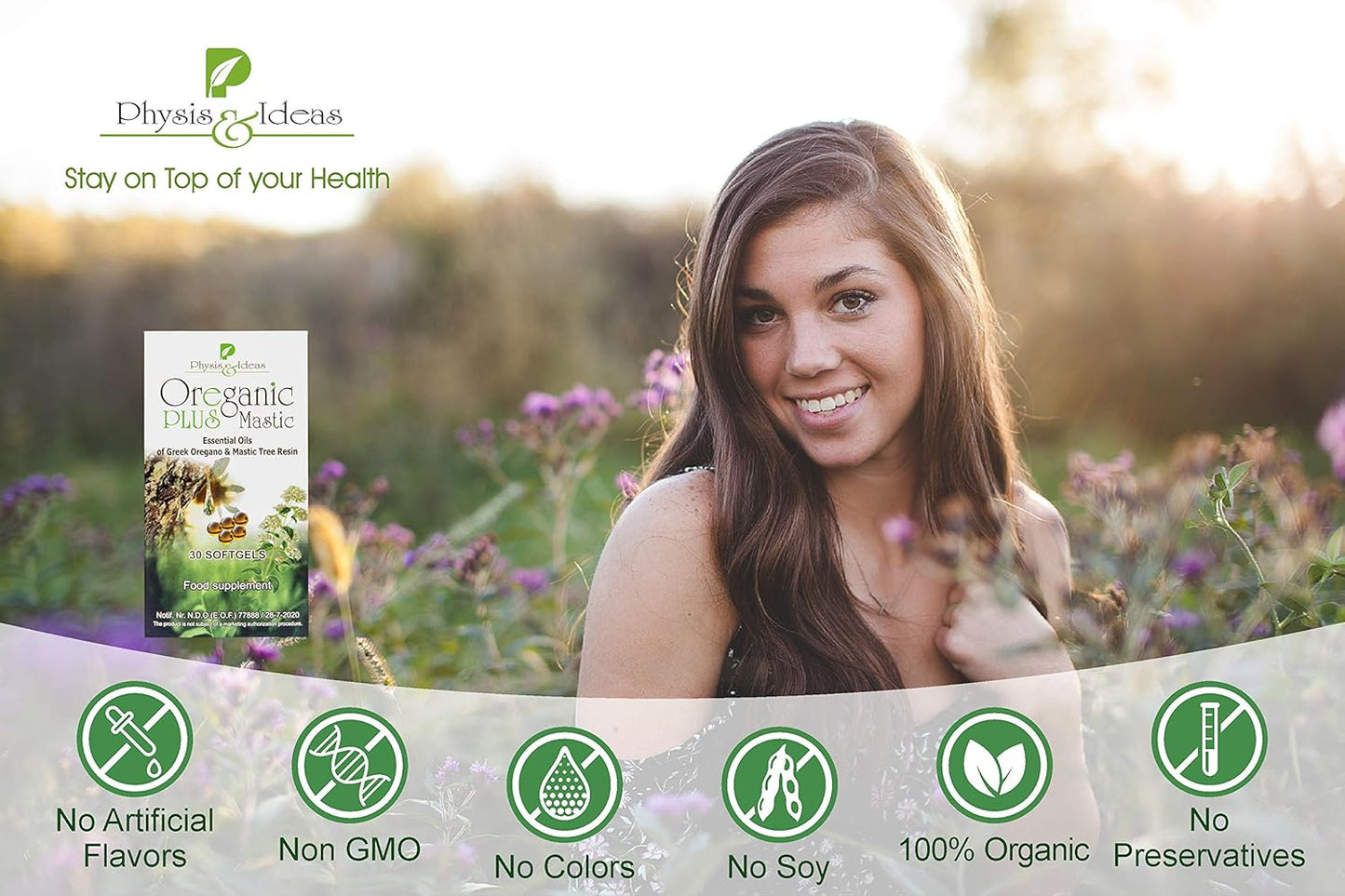Organic Oregano Essential Oil Capsules with Chios Mastic Gum Oil - Immune Booster and Intestinal Support - Non-GMO - 30 Count