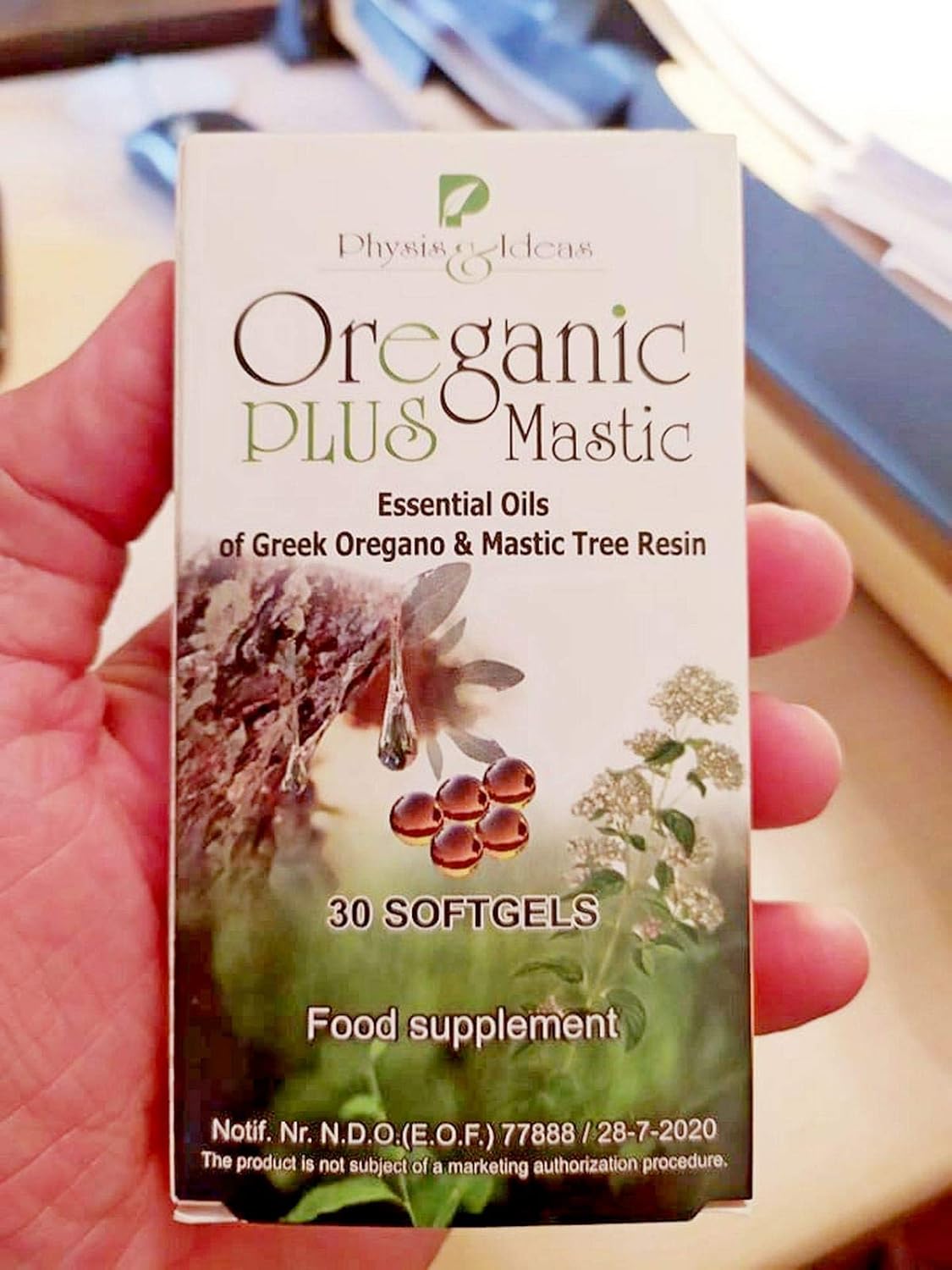 Organic Oregano Essential Oil Capsules with Chios Mastic Gum Oil - Immune Booster and Intestinal Support - Non-GMO - 30 Count