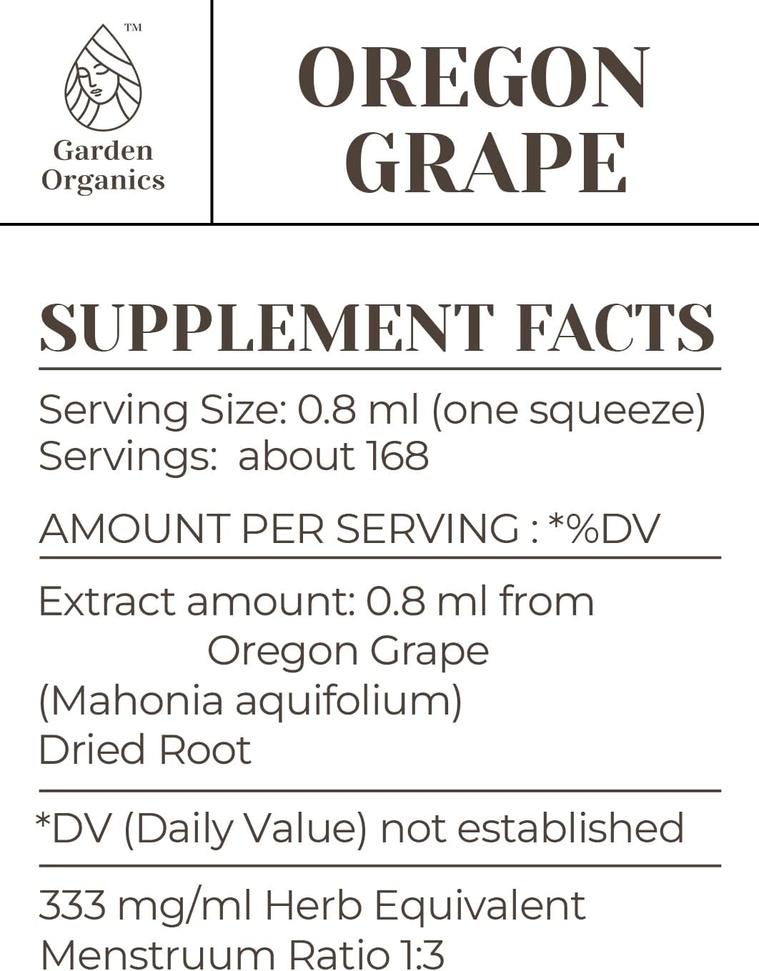 Organic Oregon Grape Immune Booster Tincture Extract - Alcohol-Free Liquid Drops (4 fl oz)