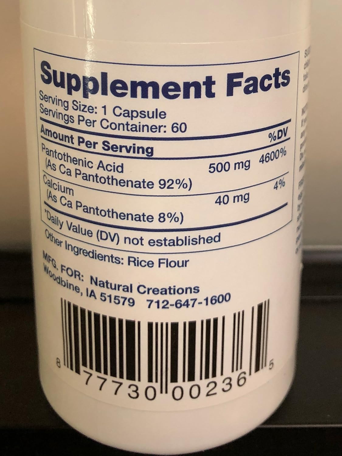 Organic Pantothenic Acid Supplement for Natural Wellness and Energy Boost