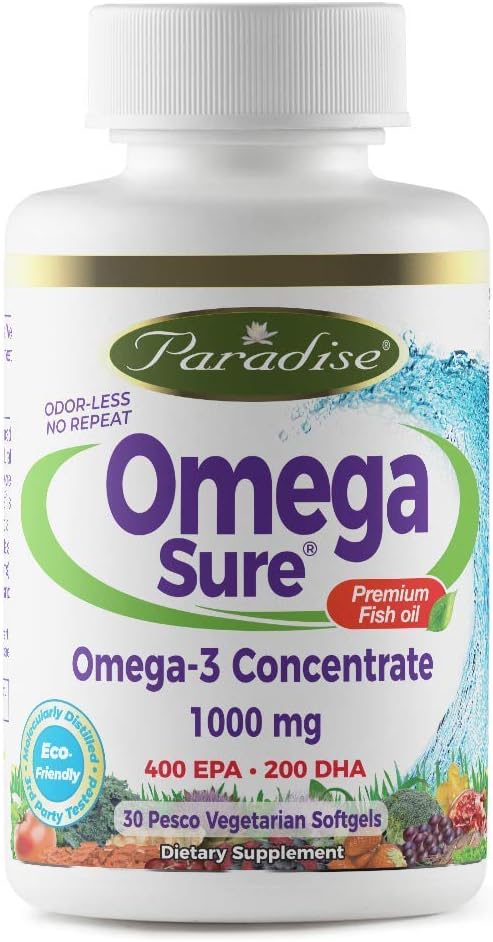 Organic Paradise Herbs Medvita Omega Fish Oil Supplement - 30 Vegetarian Capsules