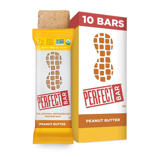 Organic Peanut Butter Protein Bars, High Protein, Gluten Free, Soy Free, Non GMO, No Sugar Alcohols, 10 Count Pack of 2.5 Ounce Bars