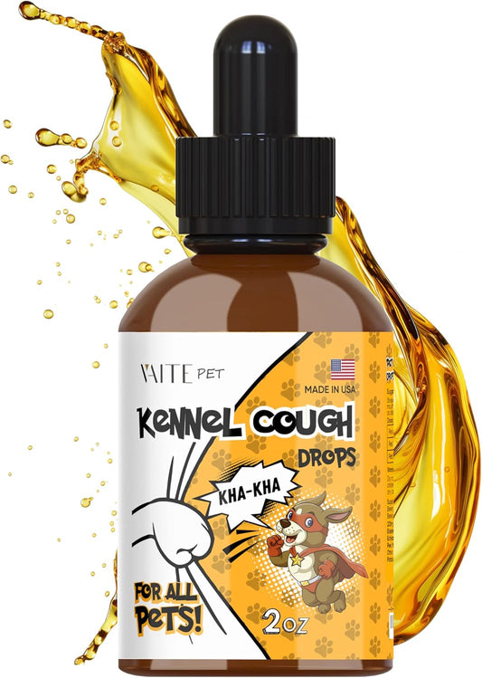 Organic Pet Cough and Throat Soother Drops 2 oz - Herbal Blend for Cats and Dogs - Natural Ingredients with Ginger - Easy to Administer