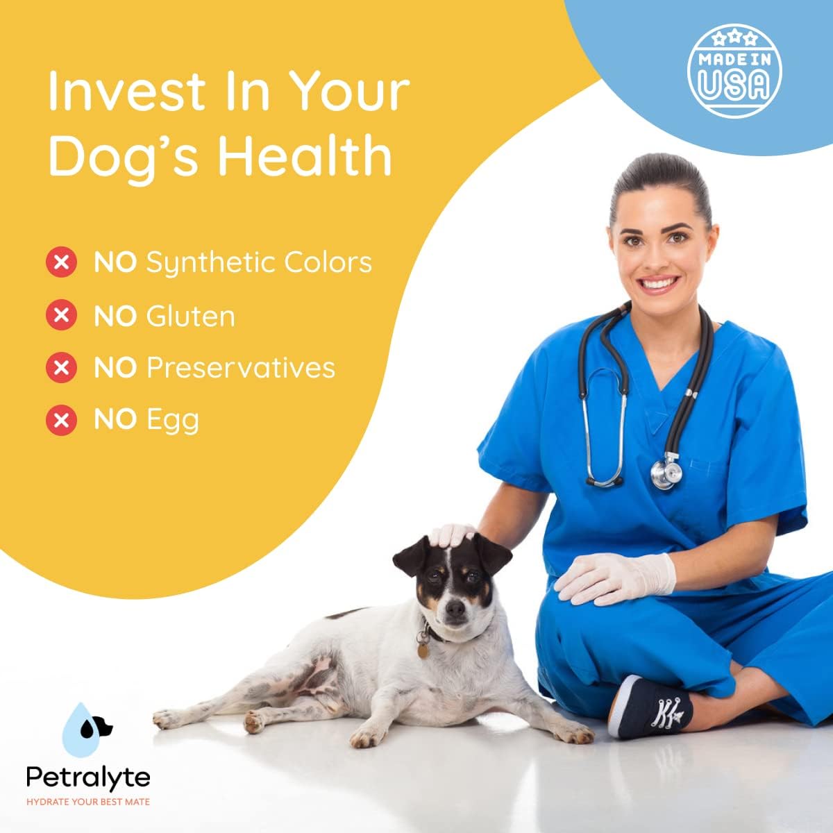 Organic Petralyte Dog Electrolyte & Joint Supplement with Chicken Flavor | Natural Dog Vitamins for Inflammation & Mobility Support