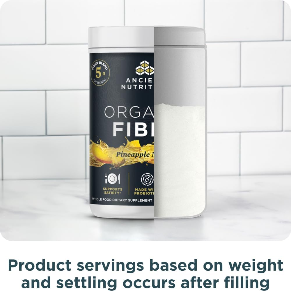 Organic Pineapple Mango Fiber Powder with Acacia & Konjac Root for Digestive Health - 13.5 oz