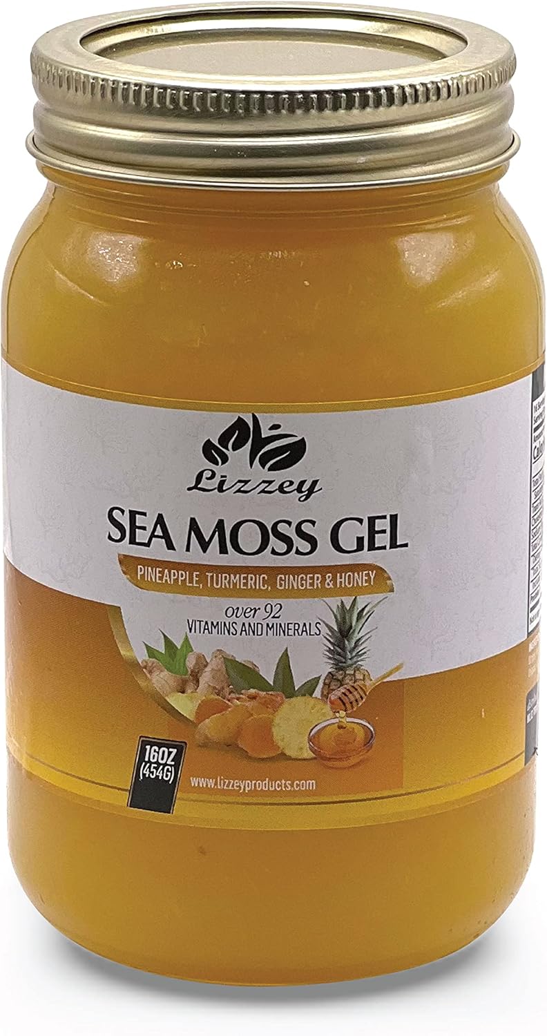 Organic Pineapple Sea Moss Gel with Turmeric & Ginger for Immune Health & Digestion, All Natural Superfood Supplement for Men & Women