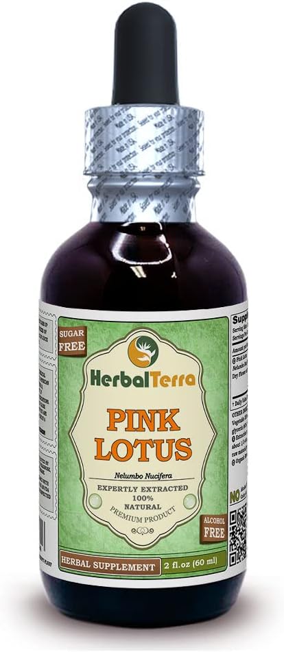 Organic Pink Lotus Glycerite Extract - Herbal Terra LLC 2 oz Liquid, Alcohol-Free