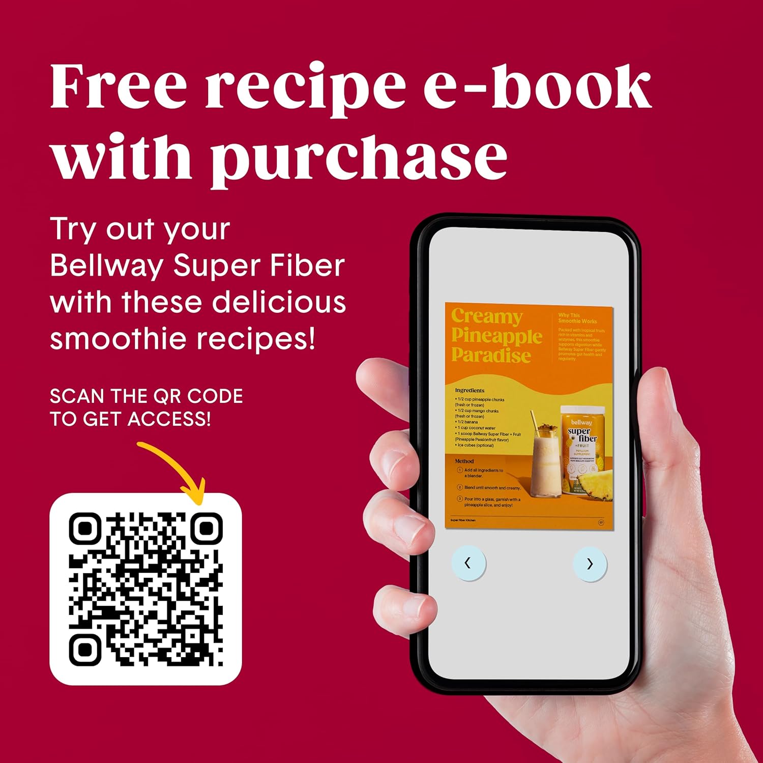 Organic Plant-Based Bellway Super Fiber Powder with Psyllium Husk for Gut Health - Raspberry Lemon Flavor, Sugar-Free, Non-GMO (50 Servings)