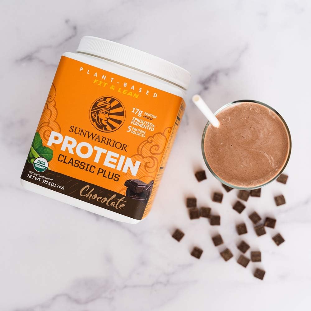 Organic Plant-Based Chocolate Protein Powder with Superfoods | Vegan, Non-GMO, Dairy-Free, Gluten-Free | 15 Servings